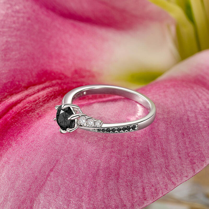 Jeulia Simple Round Cut Promise Ring Twist Design Sterling Silver