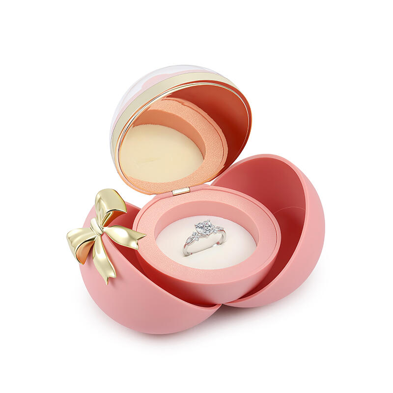 Helirose Fashion Bow Pink Ring Box Jewelry Organizer
