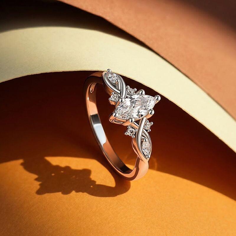 Helirose Custom Twisted Infinity Marquise Engagement Ring