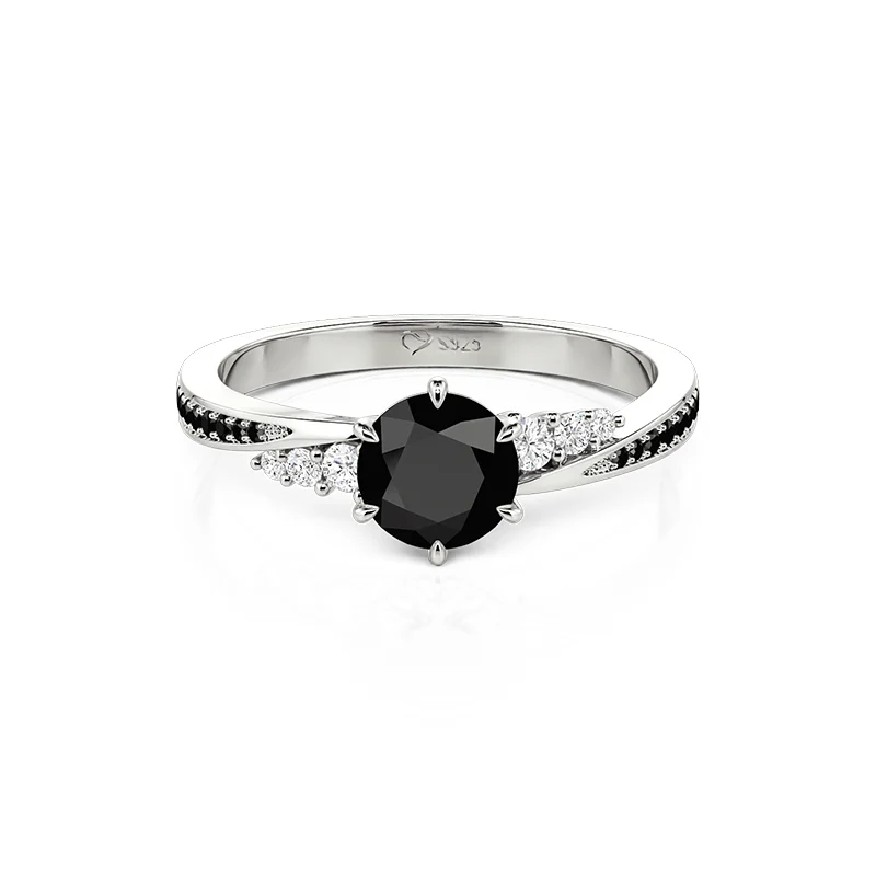 Jeulia Simple Round Cut Promise Ring Twist Design Sterling Silver