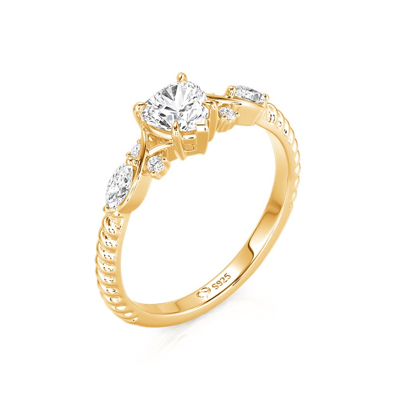Jeulia Gold Infinity Twist Heart Promise Ring for Women