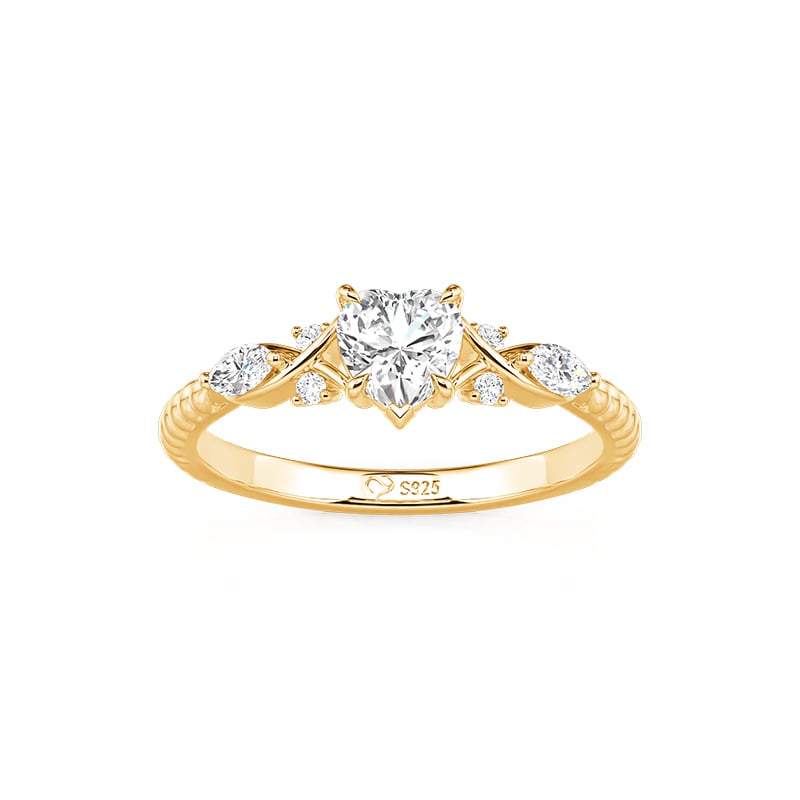 Jeulia Gold Infinity Twist Heart Promise Ring for Women