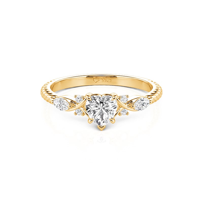 Jeulia Gold Infinity Twist Heart Promise Ring for Women