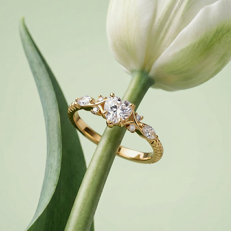 Jeulia Gold Infinity Twist Heart Promise Ring for Women
