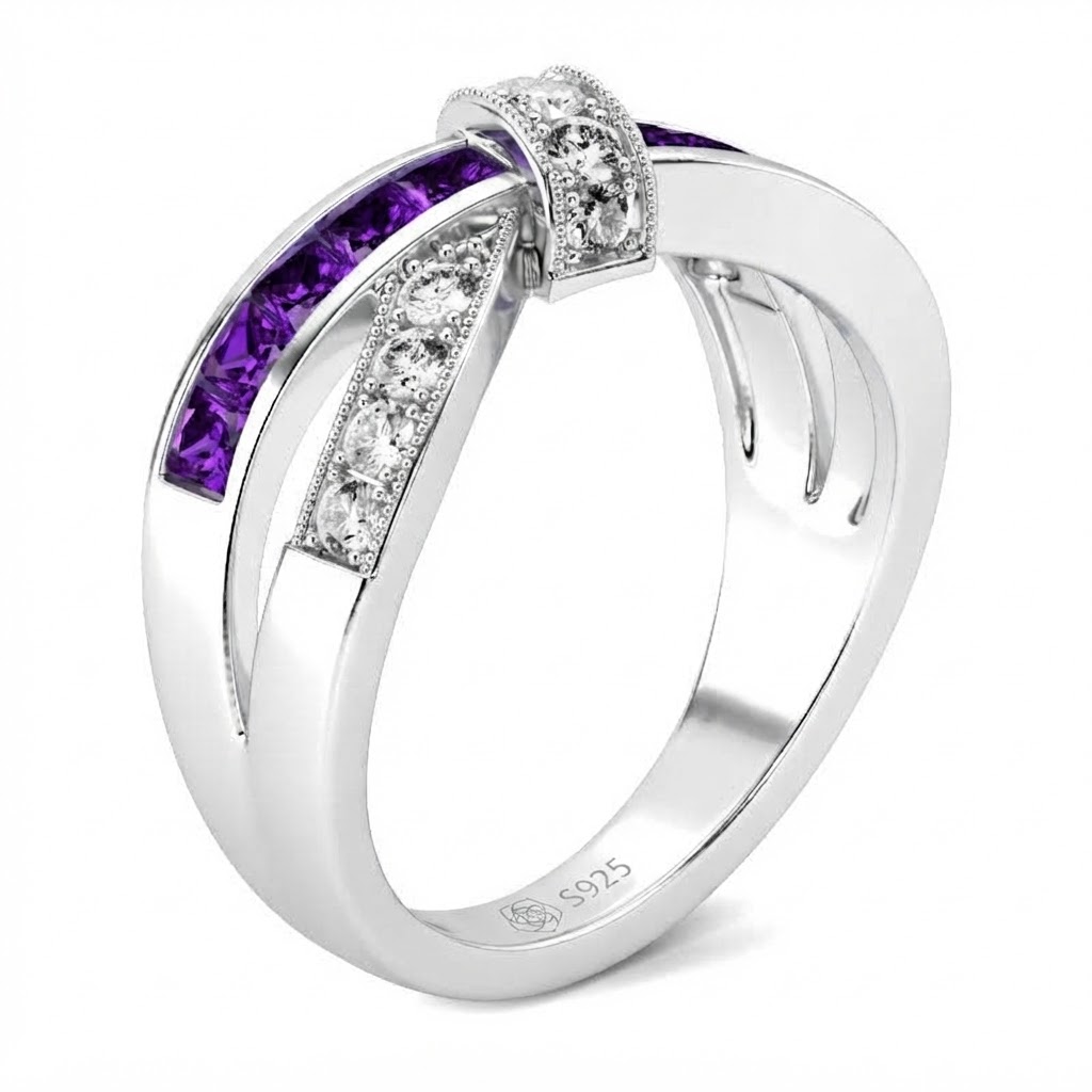 Helirose Crossover Sterling Silver Women's Band