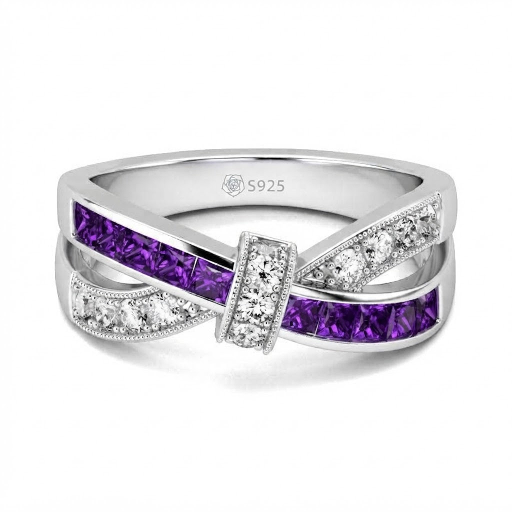Helirose Crossover Sterling Silver Women's Band