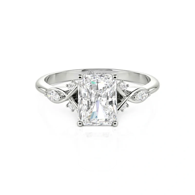 Helirose Custom Infinity Twist Radiant Cut Engagement Ring