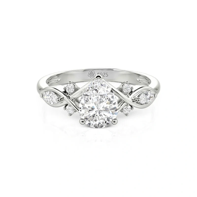 Helirose Infinity Custom Pear Cut Engagement Ring