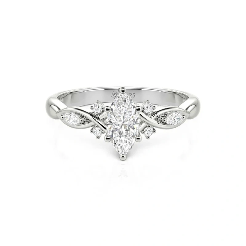 Helirose Custom Twisted Infinity Marquise Engagement Ring