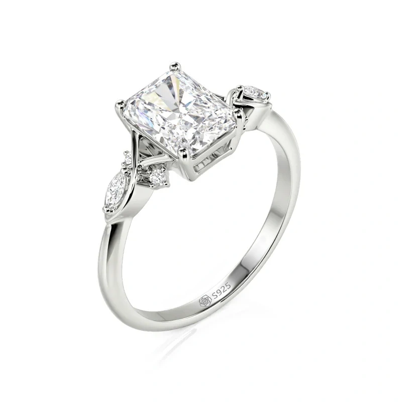 Helirose Custom Infinity Twist Radiant Cut Engagement Ring