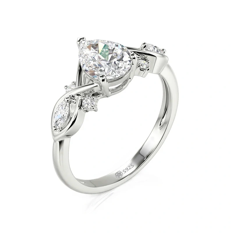 Helirose Infinity Custom Pear Cut Engagement Ring
