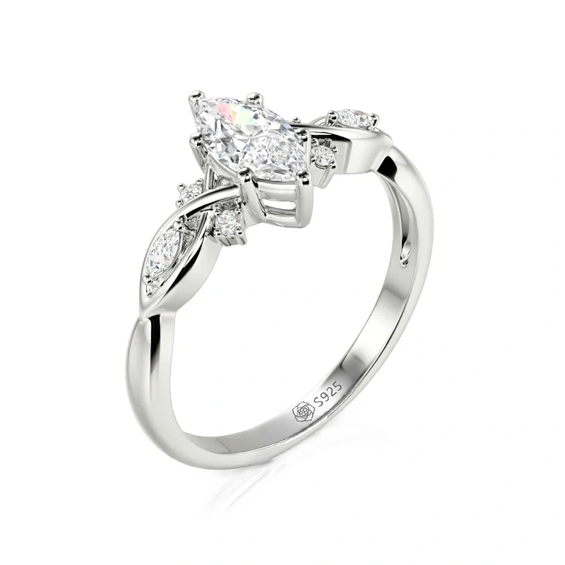 Helirose Custom Twisted Infinity Marquise Engagement Ring