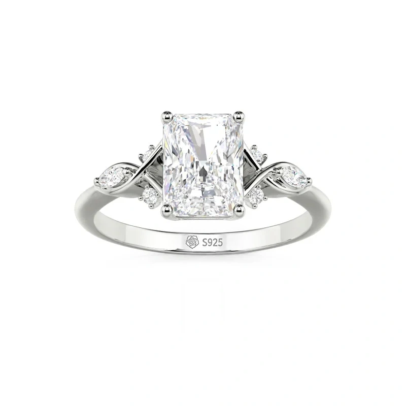 Helirose Custom Infinity Twist Radiant Cut Engagement Ring