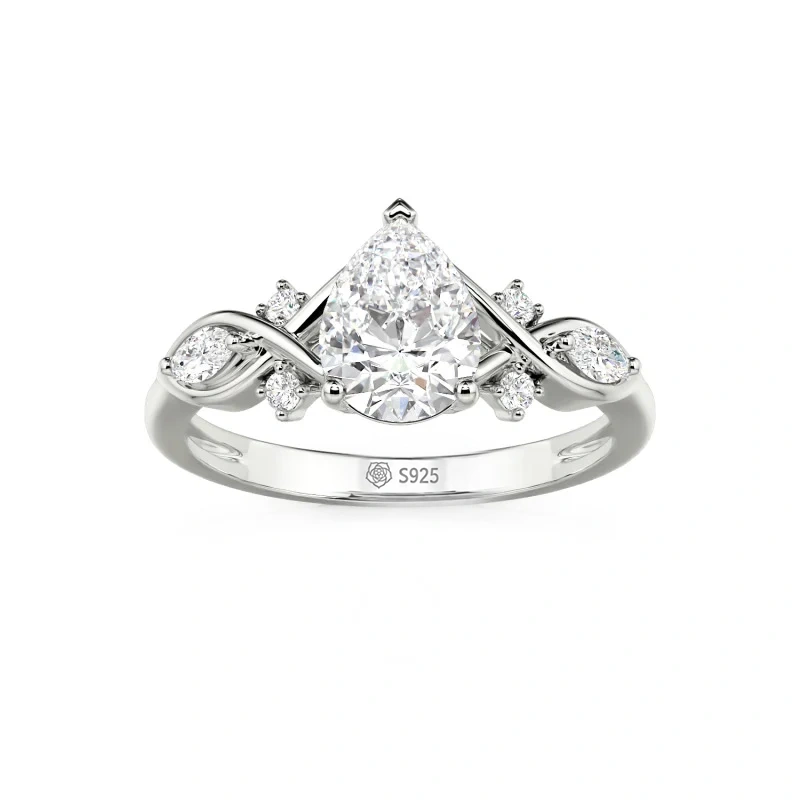 Helirose Infinity Custom Pear Cut Engagement Ring