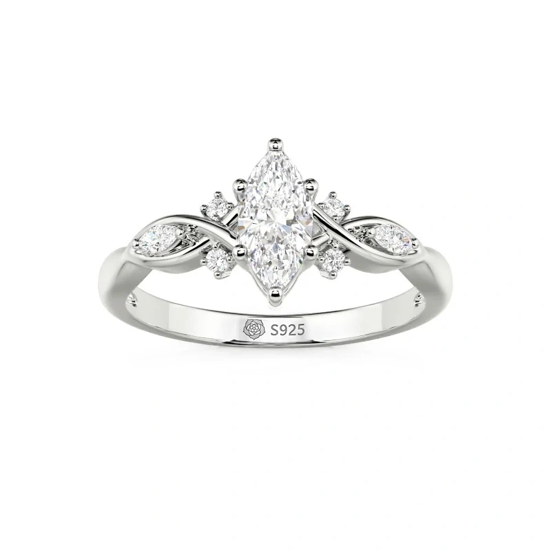 Helirose Custom Twisted Infinity Marquise Engagement Ring