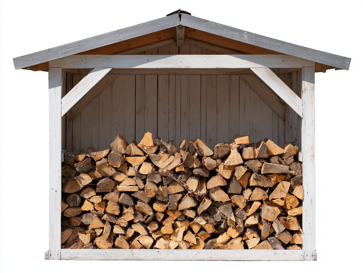 Kaminholzregal Holz 220x70x200 cm - Weiß-Naturholz - überdachtes Design für Garten und Terrasse-Comooroom