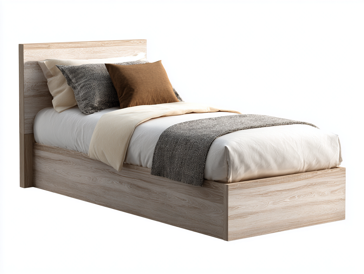 Einzelbett Holzwerkstoff 205x98x95 cm eichefarben - modernes Design für Schlafzimmer-Comooroom