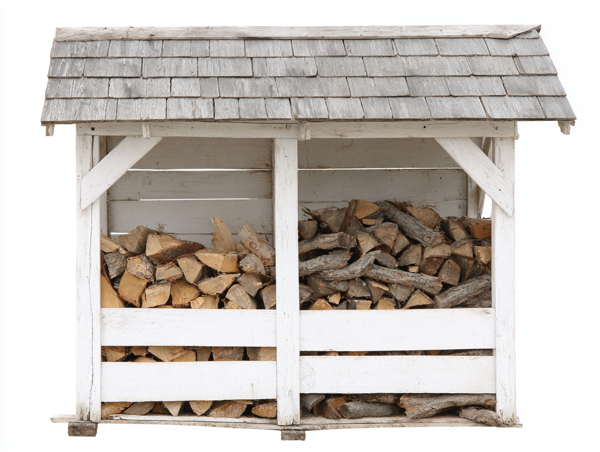 Kaminholzregal Holz 170x70x155 cm weiß-grau - mit Schindeldach für Außenbereich-Comooroom
