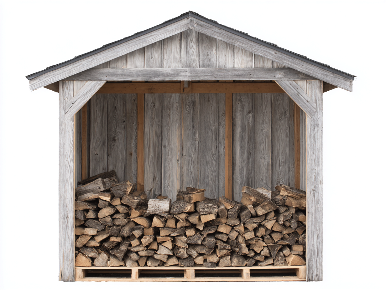 Kaminholzregal Holz-Metall 180x82x185 cm grau-braun - mit Dach für Außenbereich-Comooroom