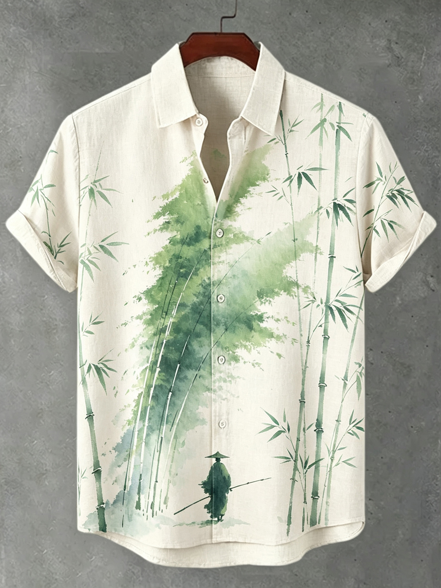 Men's Retro Linen Blend Short-sleeve Shirt