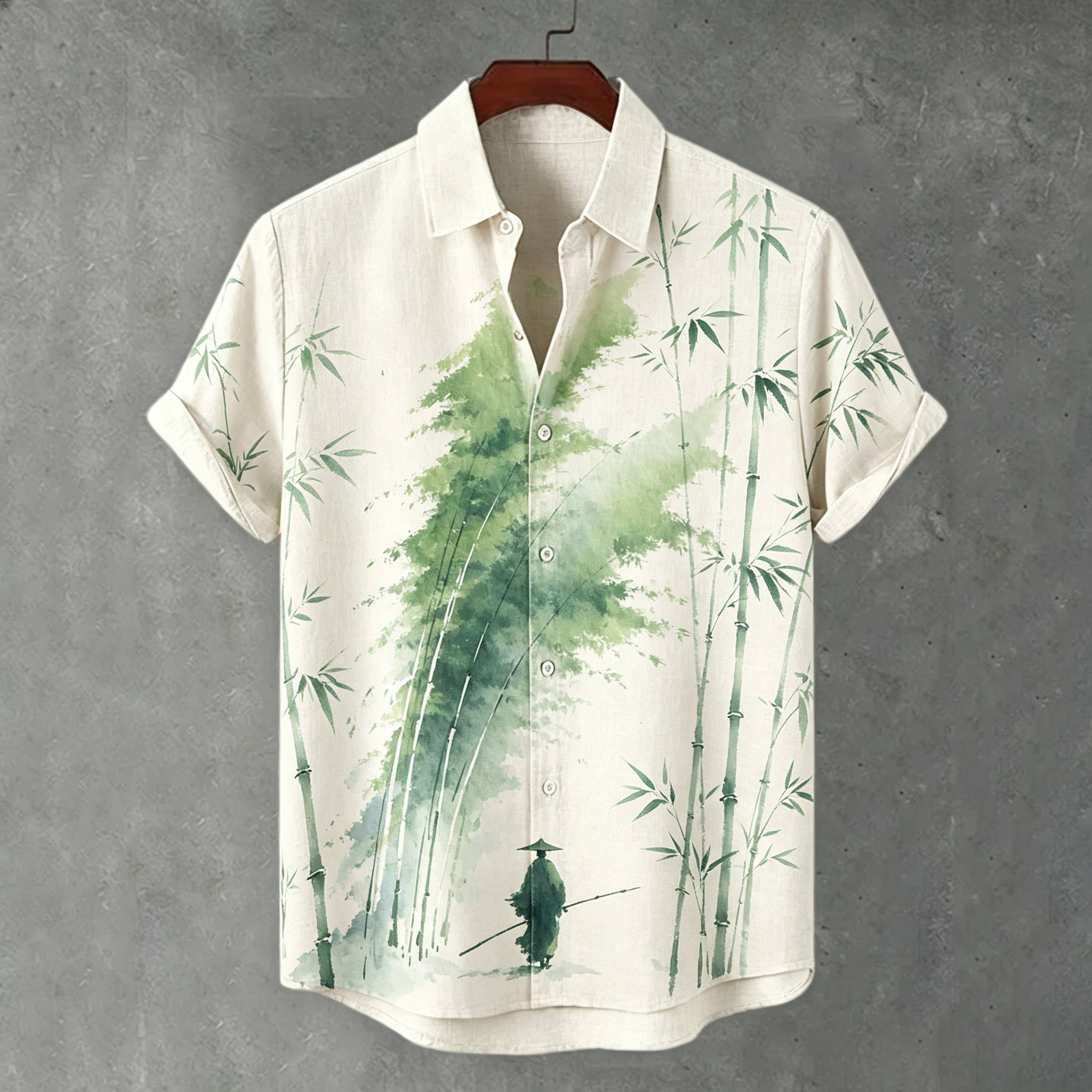 Men's Retro Linen Blend Short-sleeve Shirt
