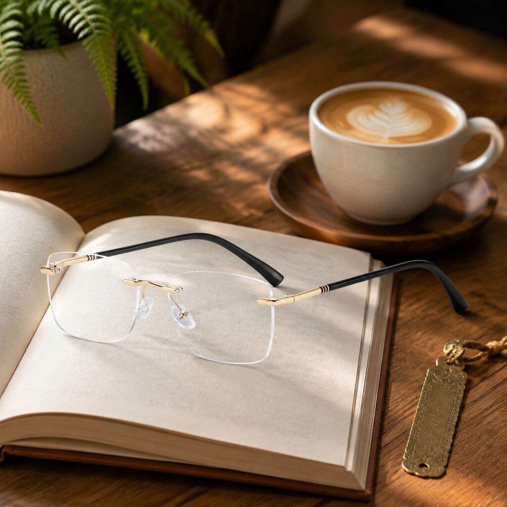 Brand Selection Diamond Rimless Blue Light Blocking Reading Glasses