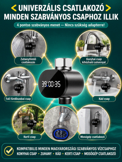 🔥👍Intelligens LED Zuhanyhőmérő | 360°-os HD Kijelző, Precíz Mérés| 3 Perces Telepítés | -50% AKCIÓ