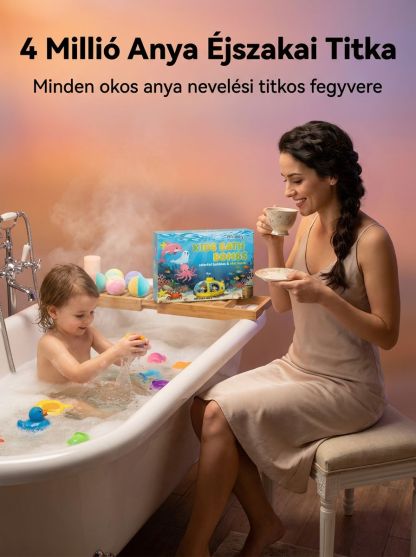 🎁Varázslatos Fürdőbomba Gyerekeknek Rejtett Játékkal - Bőrbarát, Színes Habfürdő