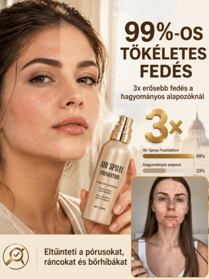 👍3 Másodperces “Tökéletes Bőr” Alapozó Spray – Maszkhatás Nélkül – 24 Órás Vízálló Hibátlan Fedés