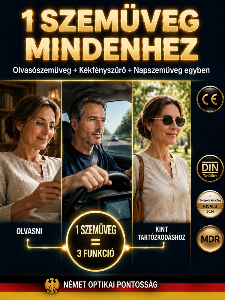 👍Törhetetlen Keret Nélküli Okos Szemüveg 3 az 1-ben - Automata Fókusz, Kékfény Szűrő és Fényre Sötétedő