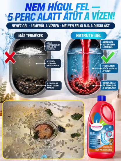 👍Profi Lefolyótisztító Gél - 5 Perc Alatt Feloldja a Hajat és Zsírt
