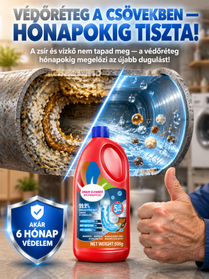 👍Profi Lefolyótisztító Gél - 5 Perc Alatt Feloldja a Hajat és Zsírt