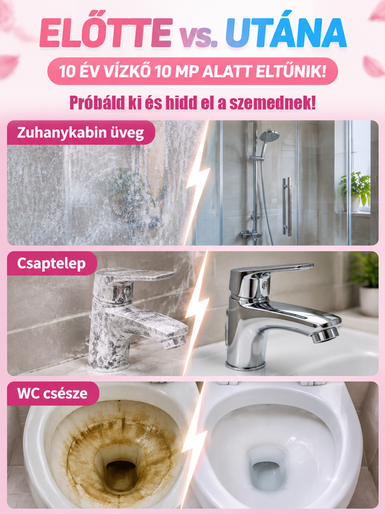 👍5 az 1-ben Univerzális Fürdő és WC Tisztító Hab | Súrolás Nélküli Vízkőoldás | Hosszantartó Csillogás és Védelem