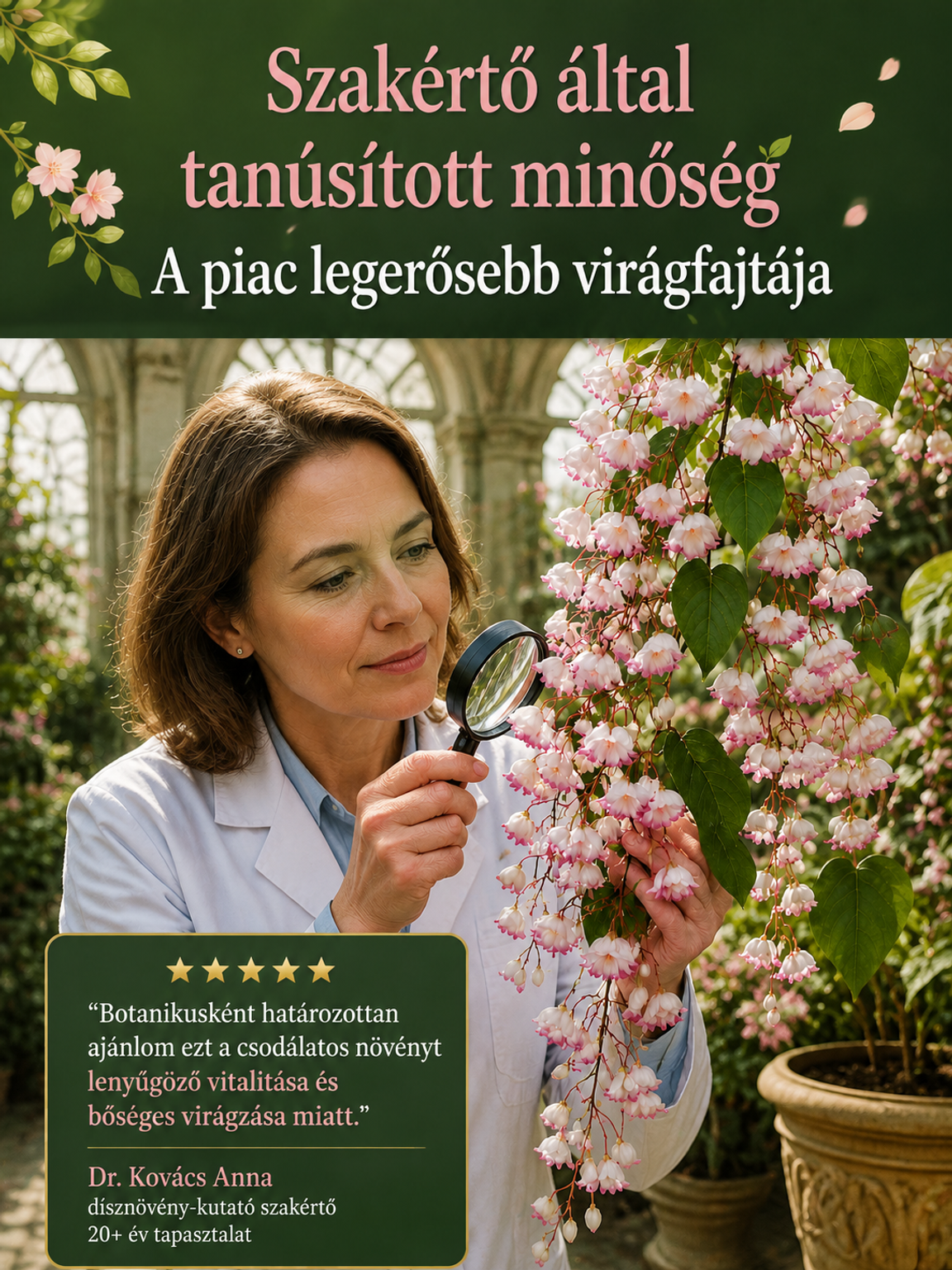 Európai Csodajázmin Mag | 99,8% Túlélés | 300 Napos Rózsaszín Virágvízesés