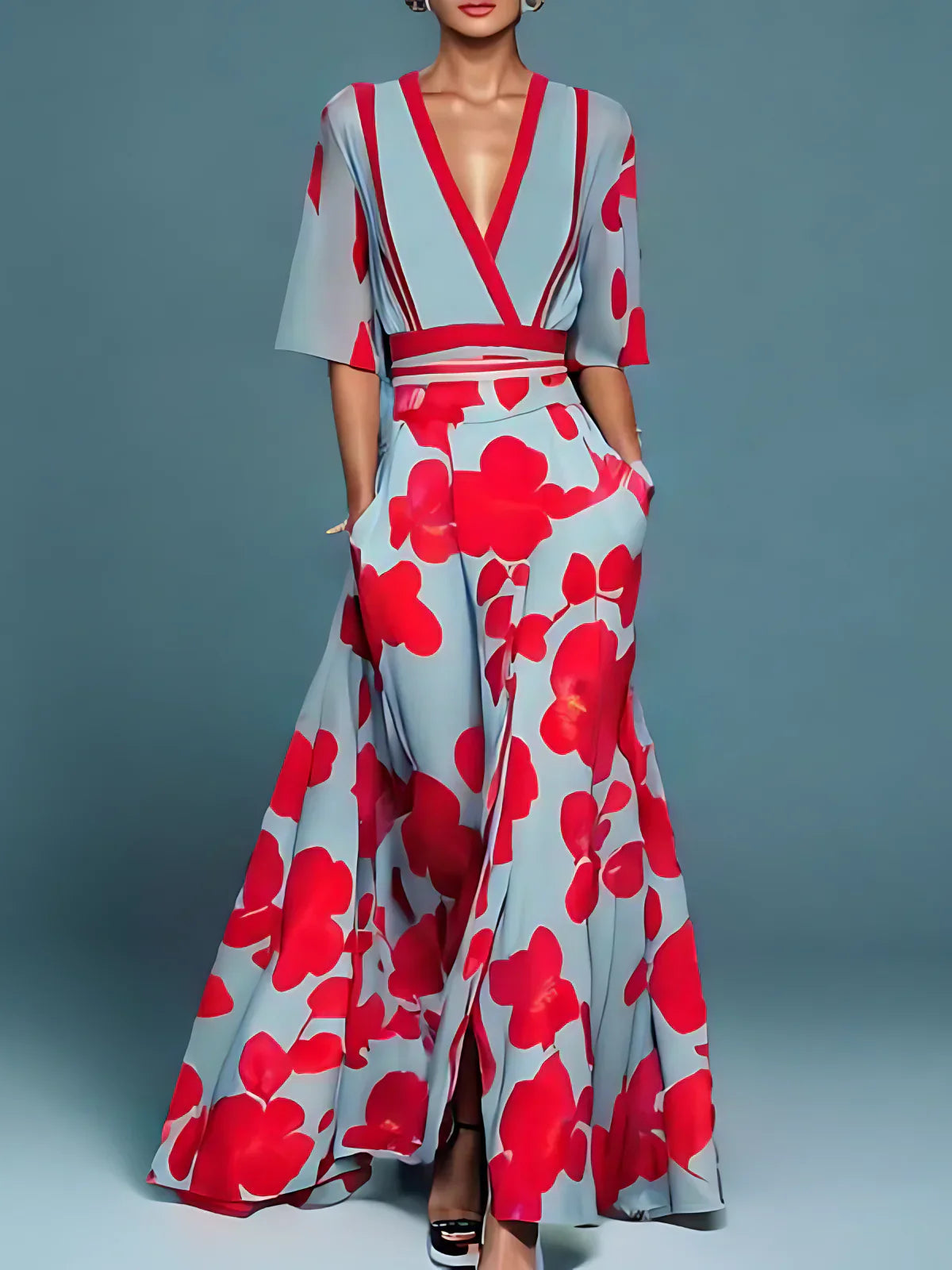 Elegant Floral Dress Detail