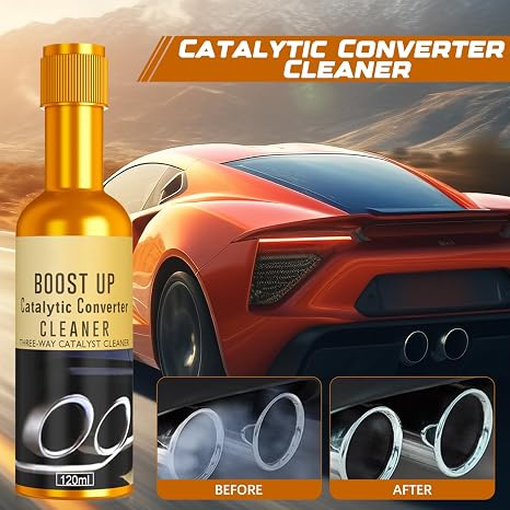 Timeno 3Pcs Catalytic Converter Cleaner, Boost Up Catalytic Convertor Cleaner, Pipe Carbon Removal Cleaner Treatment Additive Oil, Fuel System Treatment Oil Additive for Gas and Diesel Car