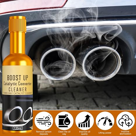 Timeno 3Pcs Catalytic Converter Cleaner, Boost Up Catalytic Convertor Cleaner, Pipe Carbon Removal Cleaner Treatment Additive Oil, Fuel System Treatment Oil Additive for Gas and Diesel Car