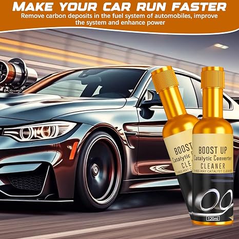 Timeno 3Pcs Catalytic Converter Cleaner, Boost Up Catalytic Convertor Cleaner, Pipe Carbon Removal Cleaner Treatment Additive Oil, Fuel System Treatment Oil Additive for Gas and Diesel Car