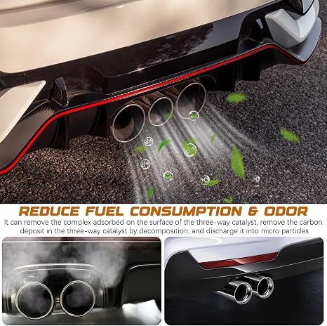 Timeno 3Pcs Catalytic Converter Cleaner, Boost Up Catalytic Convertor Cleaner, Pipe Carbon Removal Cleaner Treatment Additive Oil, Fuel System Treatment Oil Additive for Gas and Diesel Car