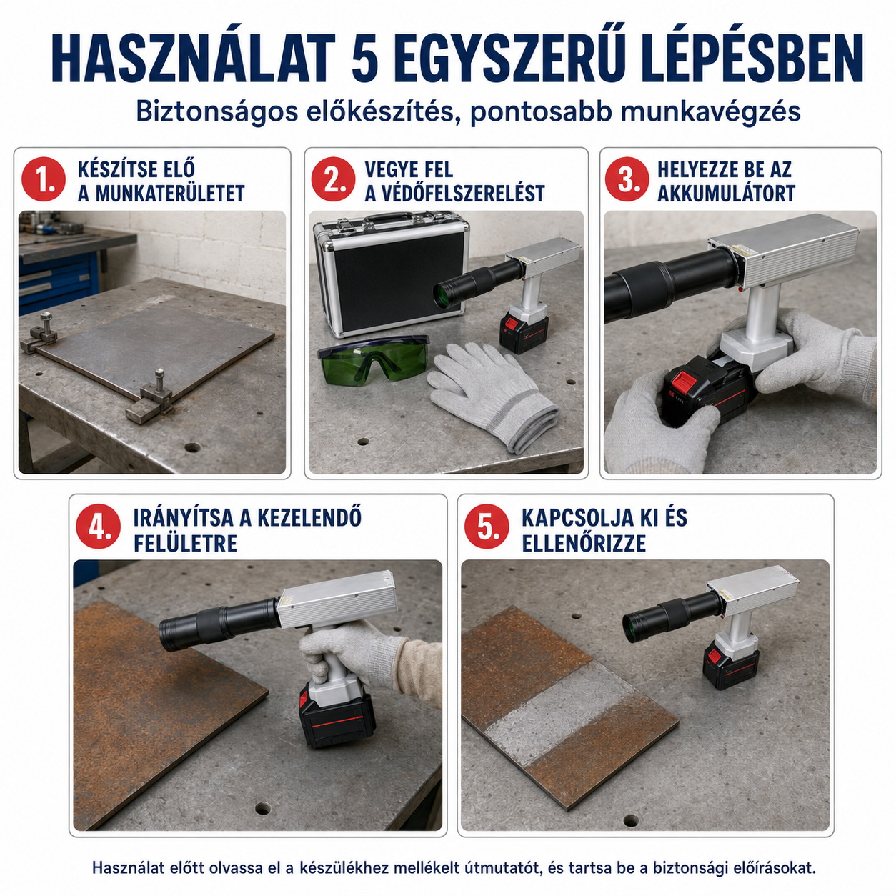 ⚡ 1000 W-os vezeték nélküli lézeres tisztítópisztoly – professzionális megoldás rozsda, festék és makacs szennyeződések eltávolítására