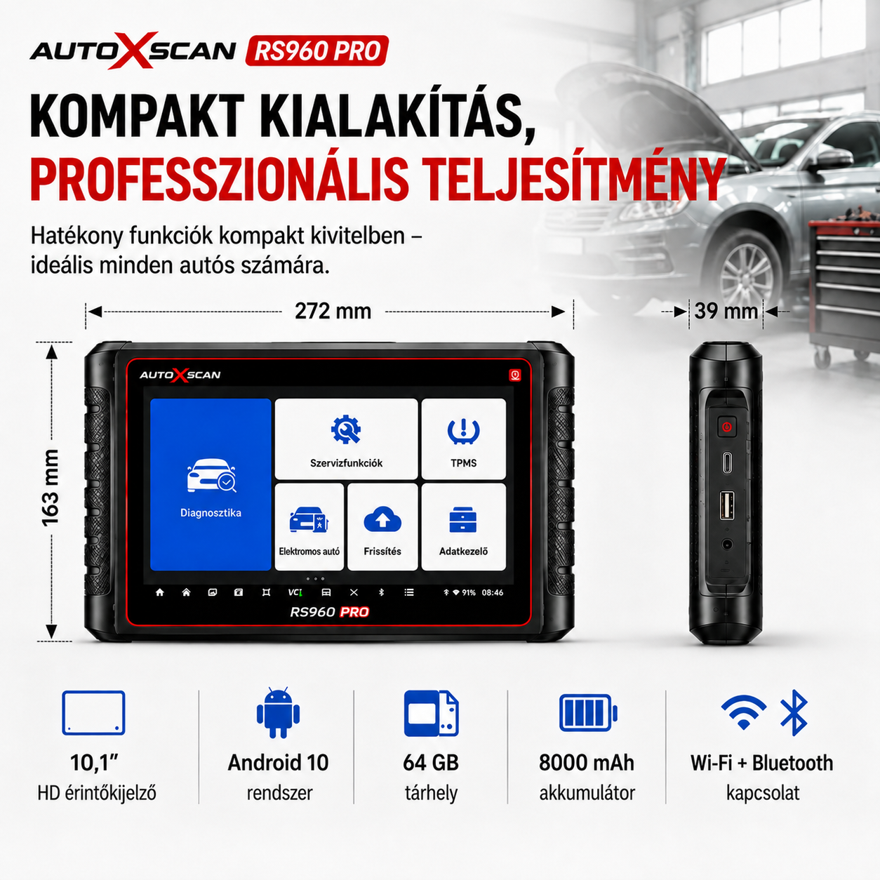 🚗🔧 AUTOXSCAN RS960 PRO – professzionális teljes körű autódiagnosztika, precíz hibaelemzés és TPMS-programozás egyetlen készülékben 🛞⚡
