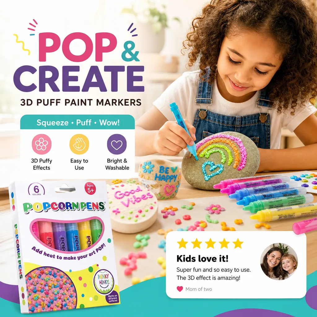 🎁Pozrite sa, aké úžasné sú ich kresby! 🎁6 pier v krabici - Puffy Magic Pens