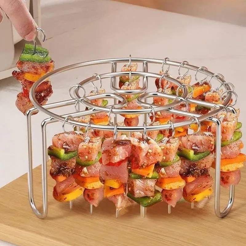 🔥 Stojan na špízy do fritézy – Vertikálny držiak z nehrdzavejúcej ocele do fritéz, rúr a domácich grilovaných pochutín 🍢