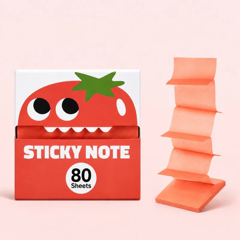 🍓 Roztomilý dávkovač lepiacich poznámkových blokov s ovocnými príšerkami – zábavný stôl, nevyhnutnosť do kancelárie a študovne