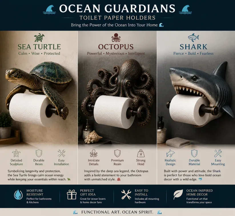 🌊 Držiak toaletného papiera zo série Ocean Guardians
