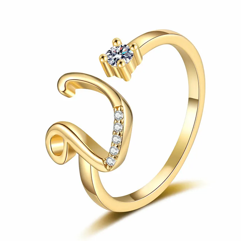 ⏳Időben korlátozott kedvezmény 50%⏰Állítható csillámos gyűrű kezdőbetűkkel nőknek💍