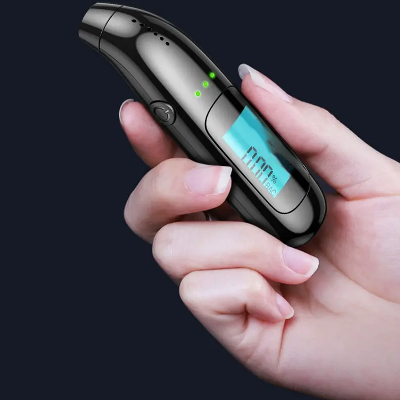 🚗Vysoko presný nabíjateľný dychový analyzátor s USB | Prenosný alkoholtester s LCD displejom