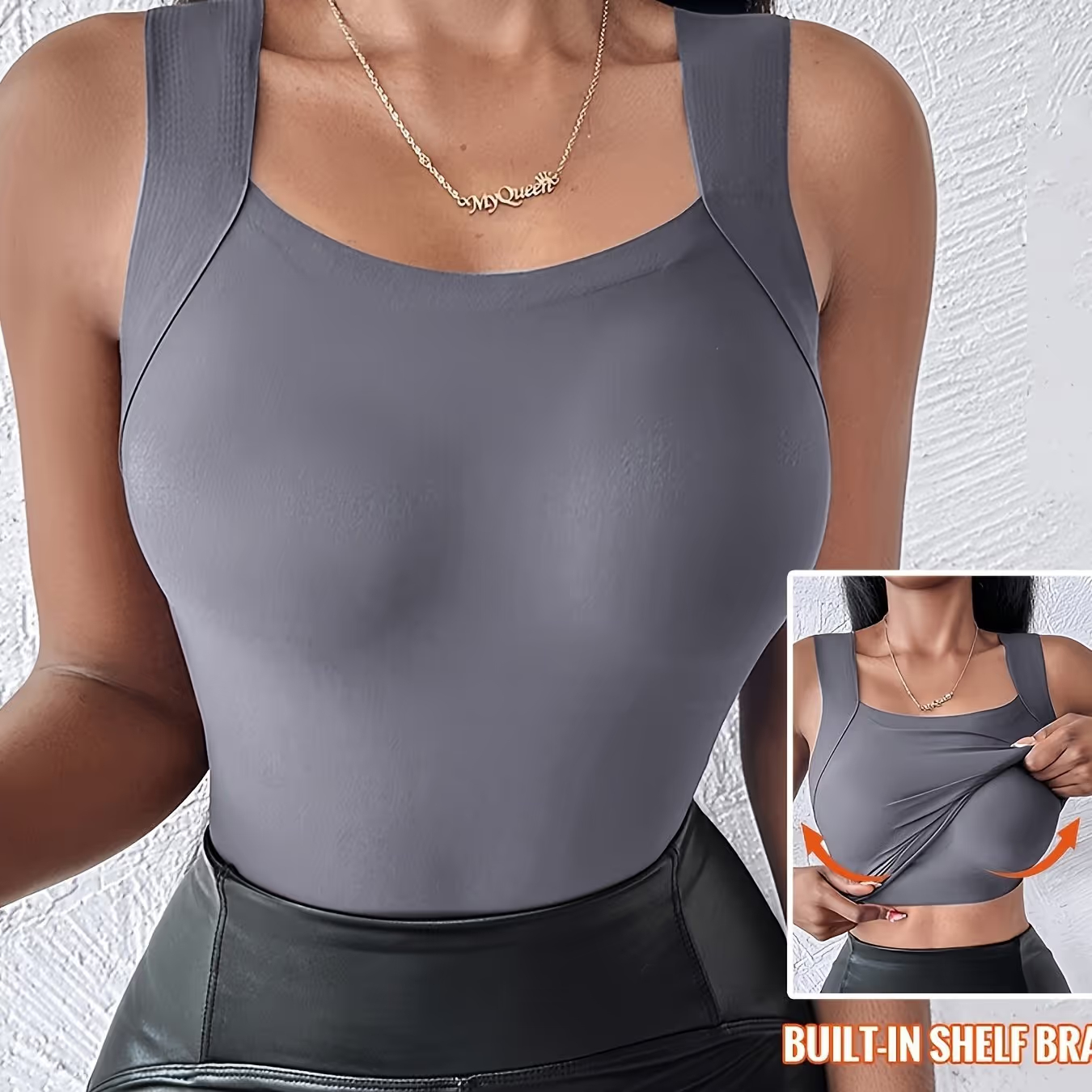 U Neck Shapewear Built-in Bra Tank ~ Flattering support with a seamless fit.