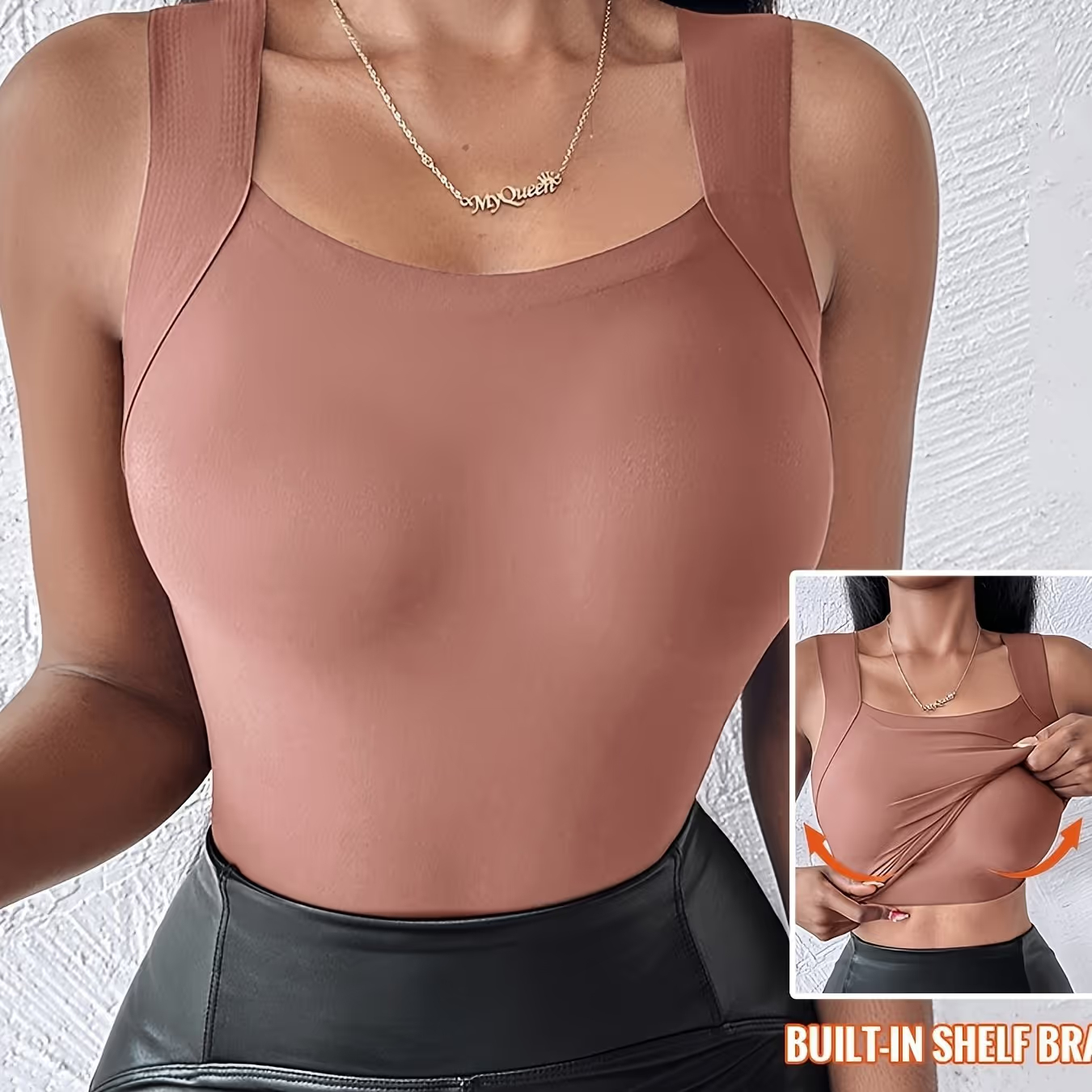 U Neck Shapewear Built-in Bra Tank ~ Flattering support with a seamless fit.