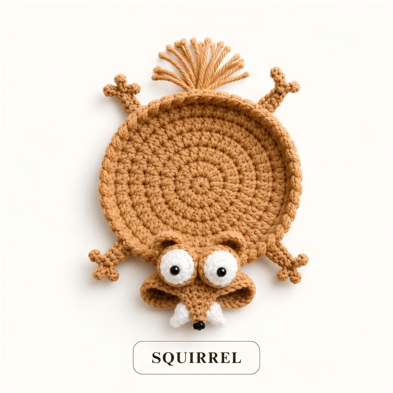 ✨Cute Hand-Crocheted Animal Coaster – Absorbent Desk & Table Protector🐾